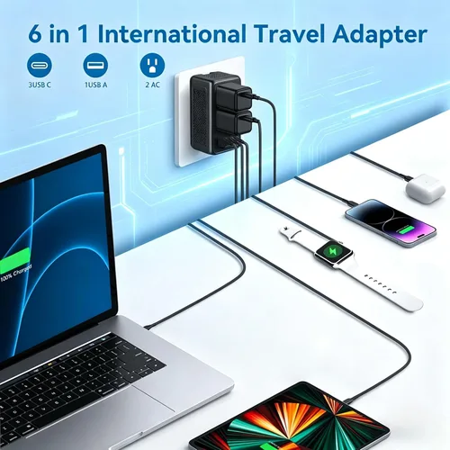 Vista 3 de Convertidor de voltaje de 2000 W de EE. UU. a Europa para secador de pelo, convertidor para viajes europeos, adaptador de convertidor de corriente