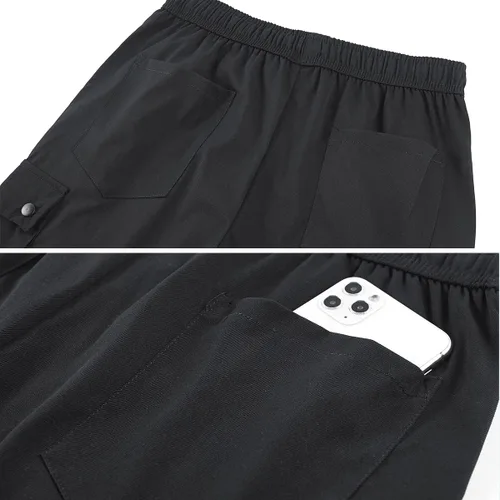 Vista 4 de Msmsse Pantalones cortos de senderismo para mujer, suaves, informales, ligeros, deportivos, hasta la rodilla, pantalones cortos de verano