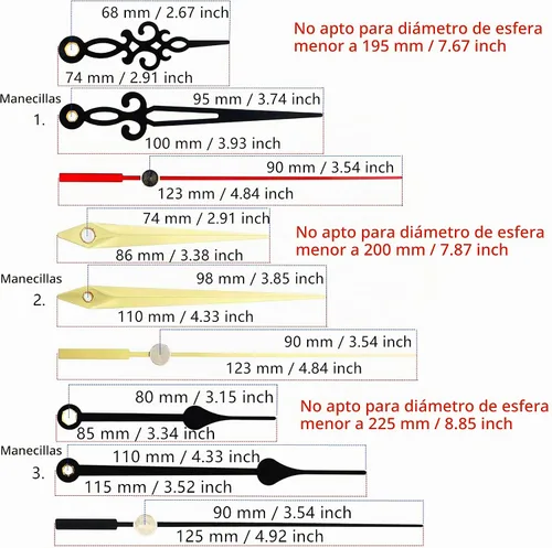 Vista 3 de TIKROUND Youngtown 12888 - Movimiento para reparación de reloj, eje de 19mm (3/4 pulgada) de longitud, rosca de 11mm (7/16 pulgada) de longitud.