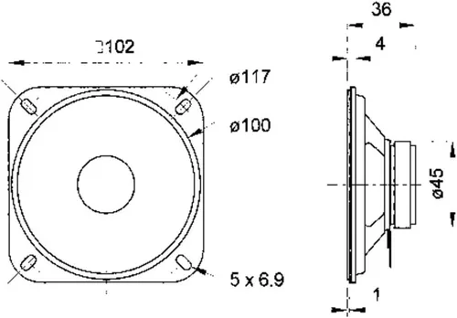 Vista 2 de Visaton R10S - Altavoz de rango completo de 4 pulgadas, 8 ohmios