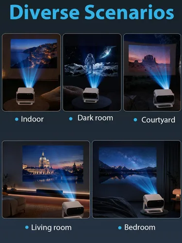 Vista 2 de Wielio Proyector inteligente 2026 con WiFi 6 y Bluetooth 5.0