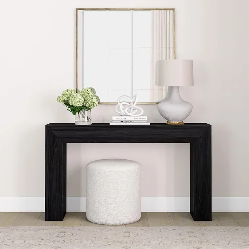 Vista 3 de Plank+Beam Mesa Consola Grand, Mesa de Sofá Moderna de Madera Maciza de 56 Pulgadas, Mesa de Entrada Estrecha para Pasillo, Detrás del Sofá, Sala