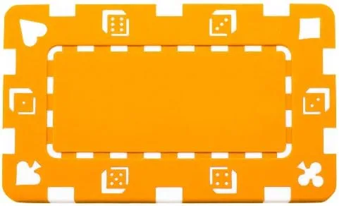 Vista 2 de Brybelly 5 fichas de póquer rectangulares - Placa de estilo europeo (naranja)