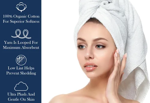 Vista 5 de Toalla de baño de felpa de algodón orgánico de lujo Certificado GOTS y OEKO-TEX Toallas de calidad hotelera premium Tecnología Feather Touch