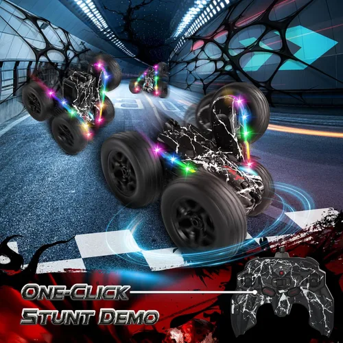Vista 4 de Terucle Coches RC Juguetes para Niños Coche de Control Remoto 2.4 GHz Negro Juguetes para Niños de 5-7 Años Juguetes Nuevos Actualizados con Luces