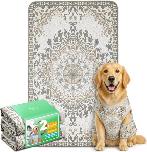 Vista 78 de FXW Almohadillas lavables para orina para perros, almohadillas para cachorros con súper absorbentes, diseñadas específicamente para jaulas de 24