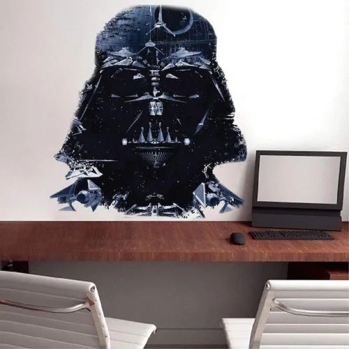 Vista 2 de Vader - Calcomanía de pared de Darth Vader para dormitorio, dormitorio, papel tapiz adhesivo para interiores, murales de vinilo, decoración