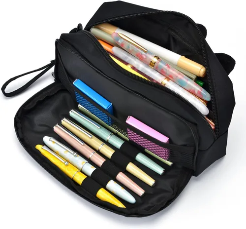 Vista 7 de Hongdian - Estuche para lápices de gran capacidad, bolsas para bolígrafos de gato 3D, organizador para oficina, universidad y escuela