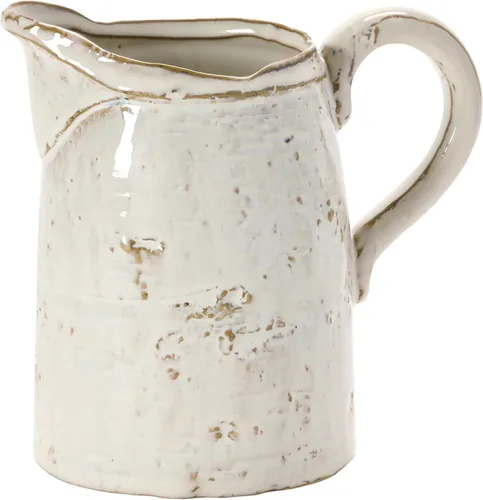 Vista 11 de Jarra de gres esmaltado reactivo de 28 oz, color blanco (Cada una variará)