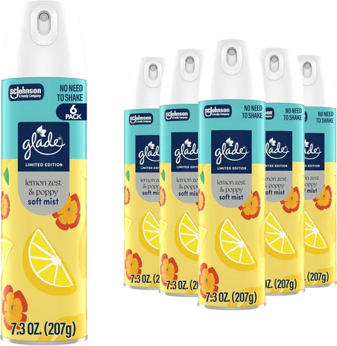 Vista 9 de Glade Odor Fighting Soft Mist Ambientador en aerosol, agua de coco y hierba de playa, 7.3 onzas, 6