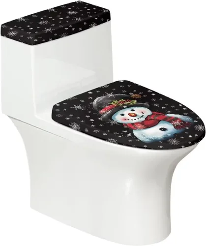 Vista 46 de Funda de asiento de inodoro de mármol blanco dorado para baño, cubierta de tapa de tanque de inodoro suave, 2 piezas, fundas de inodoro con tela