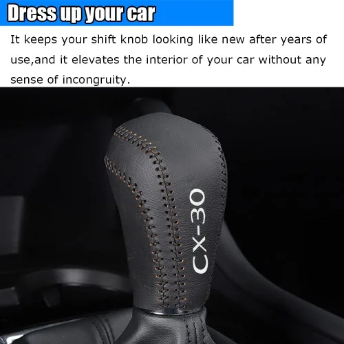 Vista 7 de Accesorios de interior personalizados para Mazda CX-30 2020 2021 2022, funda de palanca de cambios de cuero automático, botas de transmisión, funda