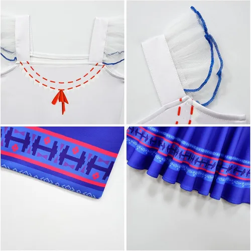 Vista 5 de Vestido de princesa con bolsa disfraz de películas de dibujos animados disfraz de carnaval Halloween Navidad cosplay