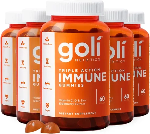 Vista 12 de Goli Gomitas de vitaminas inmunológicas, 60 unidades, saúco, vitamina C, D y zinc, veganas, sin OMG, sin gluten y sin gelatina, paquete de 1