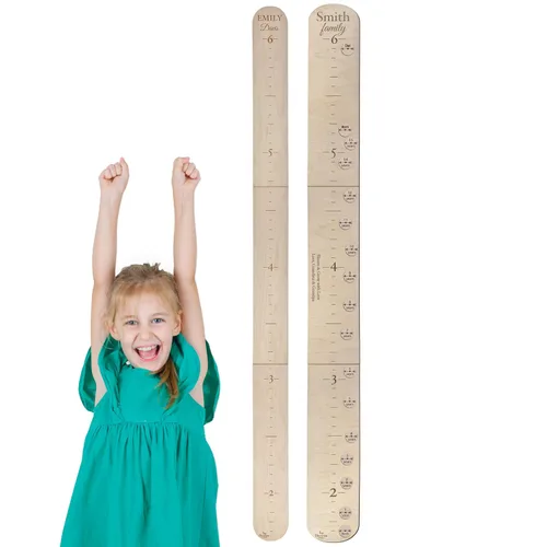 Vista 16 de Tabla de crecimiento de regla de madera personalizada para niños con marcadores de altura, tabla de crecimiento con nombre personalizado, decoración
