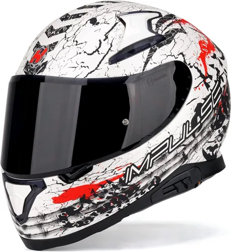 Vista 8 de HAX Full Face Motorcycle Helmet with Dual Rear Wing, DOT Approved Motorbike Street Bike Helmet with Pinlock Ready Plastic Nails for Adult