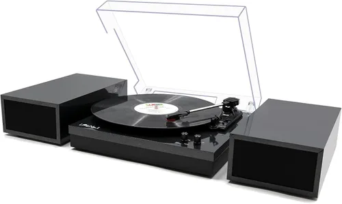 Vista 11 de LP&No.1 - Paquete de tocadiscos moderno con altavoces estéreo de estantería de doble potencia, preamplificador phono incorporado, transmisión por