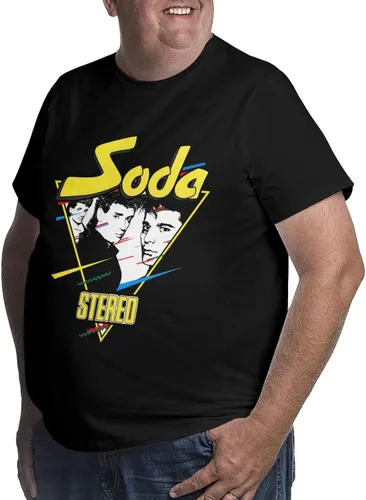 Vista 2 de Soda Stereo Plus Size T Shirt Mens Big and Tall Casual O-Neck Short Sleeve Loose Fashion Tops