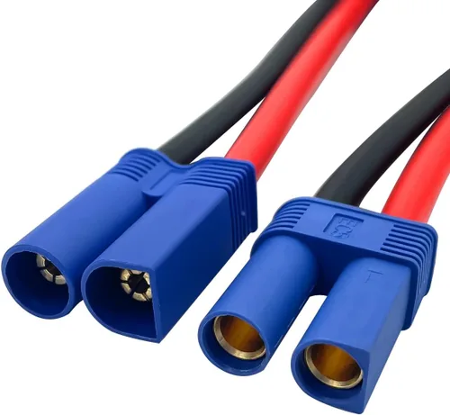 Vista 4 de Paquete de 2 cables de extensión EC5 EC5 macho a EC5 conector hembra EC5 Cable de extensión RC adaptador de cable de 11.8 in 10AWG para accesorios