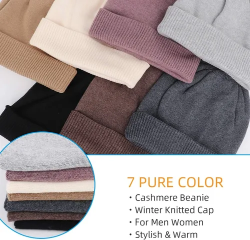 Vista 6 de Gisdanchz Gorro de invierno de gran tamaño, 30% cachemira, elástico