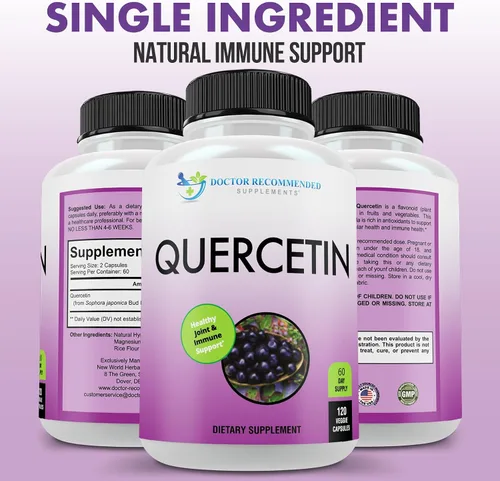 Vista 5 de DOCTOR RECOMMENDED SUPPLEMENTS Quercetina 1000 mg por porción – 120 cápsulas vegetales, suplemento vitamínico, suministro de 60 días