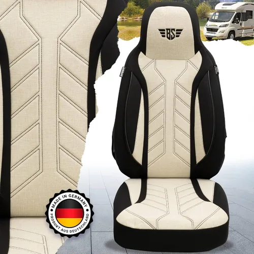 Vista 8 de BREMER SITZBEZÜGE Fundas de asiento para autocaravana Ford Nugget Transit Custom PLKT207 PLKT207 - Negro/Beige
