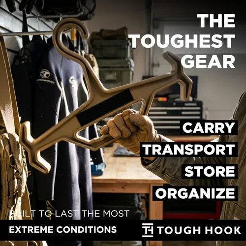 Vista 5 de Tough Hook ID - Percha de identificación resistente, fabricada en Estados Unidos, tapa de 200 libras, portaplatos, equipo táctico, buceo BCD