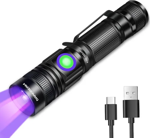 Vista 8 de DARKBEAM 365nm linterna ultravioleta luz negra luz ultravioleta madera UV 365nm (azulado)