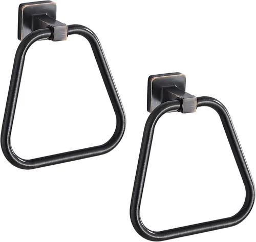 Vista 12 de Anillo de toalla de oro claro cepillado para baño, soporte de toalla de baño de cocina, colgadores de montaje en pared, acero inoxidable resistente