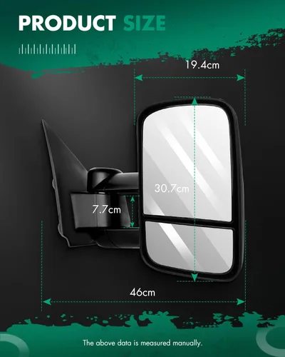 Vista 3 de SCITOO Espejos de remolque compatibles con Ford F150 1997-2003, cabina estándar y extendida (no para modelos de 4 puertas), un par con ajuste