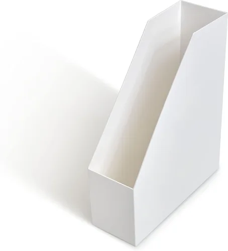 Vista 4 de TRU RED Archivo de plástico para revistas, color blanco – Organizador vertical de escritorio para revistas, carpetas y documentos de oficina