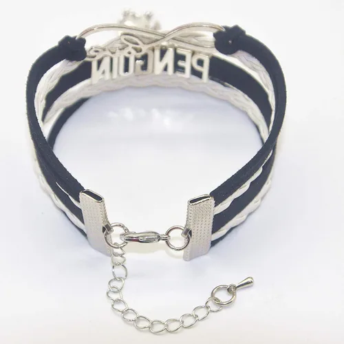 Vista 4 de HHHbeauty Pulsera de cuero con diseño de pingüino, regalo para amantes de pingüinos adultos, fiestas, vacaciones