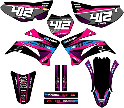 Vista 11 de TTR 125 SURGE 2008-2025 Kit de base gráfica Senge negro compatible con Yamaha