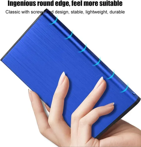 Vista 7 de Funda móvil USB2.0 de 2.5 pulgadas, caja externa de disco duro, aleación de aluminio cepillada para SSD de 2 TB, enchufar y usar, con indicador LED