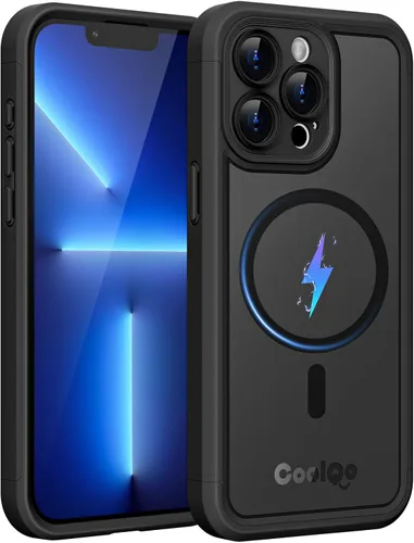 Vista 19 de COOLQO Funda magnética para iPhone 12, doble capa mate resistente a los arañazos, color negro