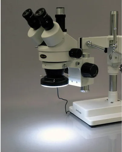 Vista 4 de AmScope Luz de anillo de microscopio LED-64 de 64 LED con adaptador