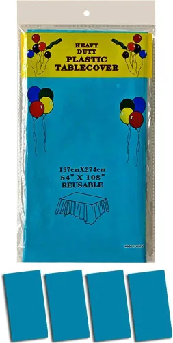 Vista 11 de Paquete de 4 manteles de plástico desechables de plástico para barbacoa, picnic, cumpleaños, bodas, fiestas, impermeables, a prueba de aceite, Negro