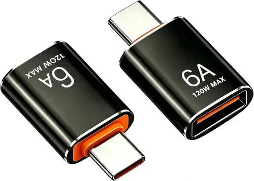 Vista 10 de BOMIE Adaptador USB C a USB, paquete de 10 unidades, 6A 120 W, carga rápida, transferencia de datos de 10 Gbps, USB C macho a USB 3.2 hembra OTG