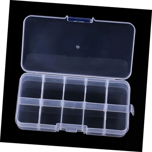 Vista 3 de EXCEART 5PCS 10 Caja de joyería transparente Contenedor de almacenamiento de joyas Recipiente de cuentas ajustables Contenedor de joyería