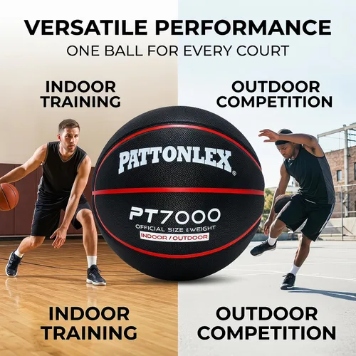 Vista 5 de Basketball Ball – Official Size– Composite Leather Indoor/Outdoor Basketball for Men, Women & Girls, with Pump