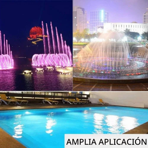 Vista 7 de JONAS.C 12 V 36 W luz de piscina subacuática cambio de color LED RGB IP68 luz de piscina enterrada con control remoto