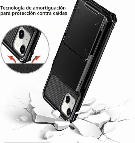 Vista 5 de Vofolen Funda tipo cartera para iPhone 13 con 4 tarjeteros para hombre