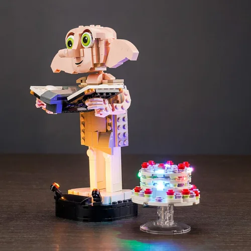 Vista 3 de BrickBling Luz LED compatible con Lego Dobby The House-Elf 76421, luces creativas compatibles con Lego 76421, no incluye