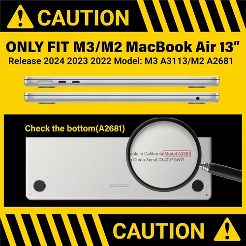 Vista 30 de IBENZER Funda para MacBook Air de 13 pulgadas 2026 2025 2024 2023 2022 M4 A3240 M3 A3113 M2 A2681, funda rígida con cubierta de teclado ScreenFilm