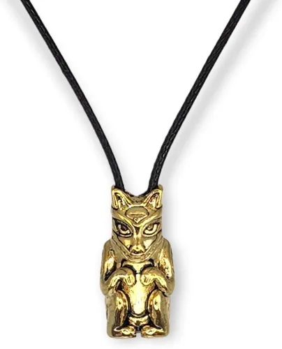 Vista 2 de Spirit Animal - Collar de cuentas tribales del zodiaco nativo americano, único, simbólico, inspirador, colgante de oro