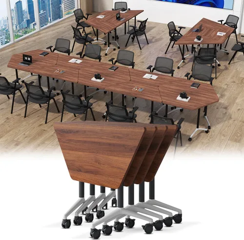 Vista 18 de 4 Pack Folding Conference Tables,47.2" Mobile Training Tables Morandi