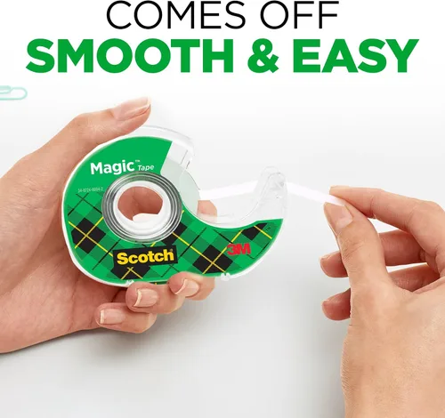 Vista 4 de Scotch Cinta mágica, invisible, reparación de tarjetas de Navidad y uso como suministros de envoltura de regalo para Navidad, 6 rollos de cinta