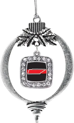 Vista 84 de Inspired Silver - Nana púrpura - Adorno de Navidad plateado - Adorno cuadrado para árbol de Navidad con circonita cúbica - Decoración colgante