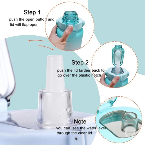 Vista 6 de Botella de agua motivacional grande con marcador de tiempo con popote sin BPA para deporte y fitness (64 onzas/medio galón) (azul-naranja)