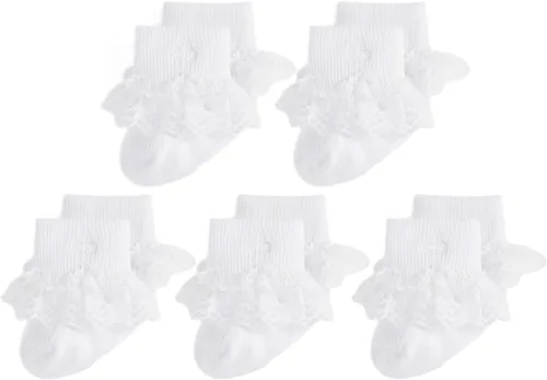 Vista 10 de EPEIUS Calcetines de bautizo para bebés, niñas y niños, calcetines de bautismo con cruz, recién nacidos, niños pequeños